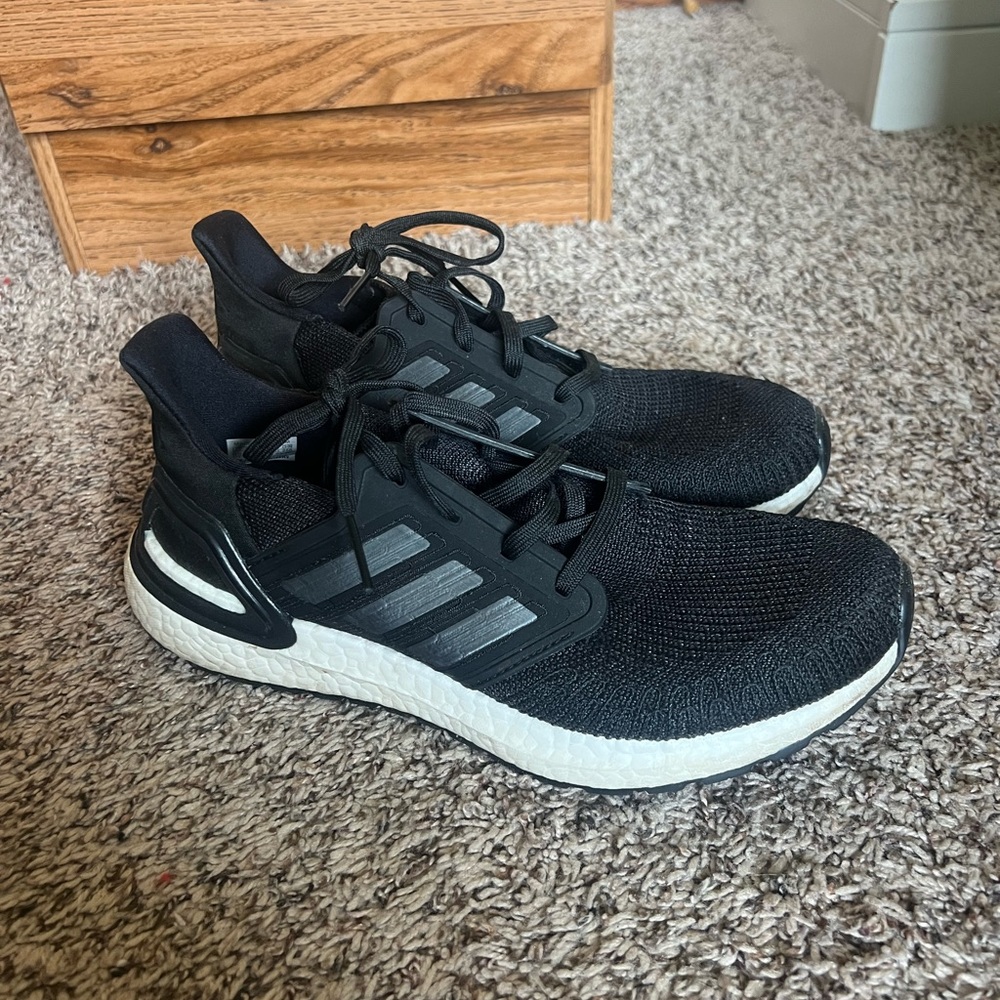 Adidas Black and White Athletic Shoes with Lightweight Design